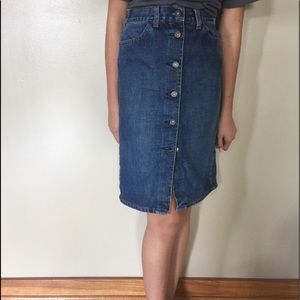 Jcrew button down jean skirt